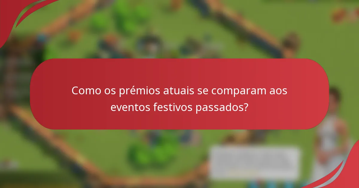 Como os prémios atuais se comparam aos eventos festivos passados?
