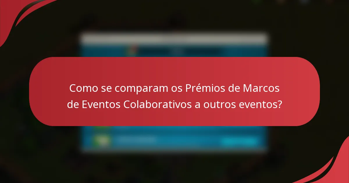 Como se comparam os Prémios de Marcos de Eventos Colaborativos a outros eventos?