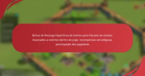 Bónus de Recarga Específicos de Evento para Pacotes de Gemas: Associados a eventos dentro do jogo, recompensas estratégicas, participação dos jogadores