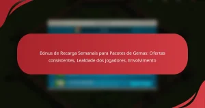 Bónus de Recarga Semanais para Pacotes de Gemas: Ofertas consistentes, Lealdade dos jogadores, Envolvimento